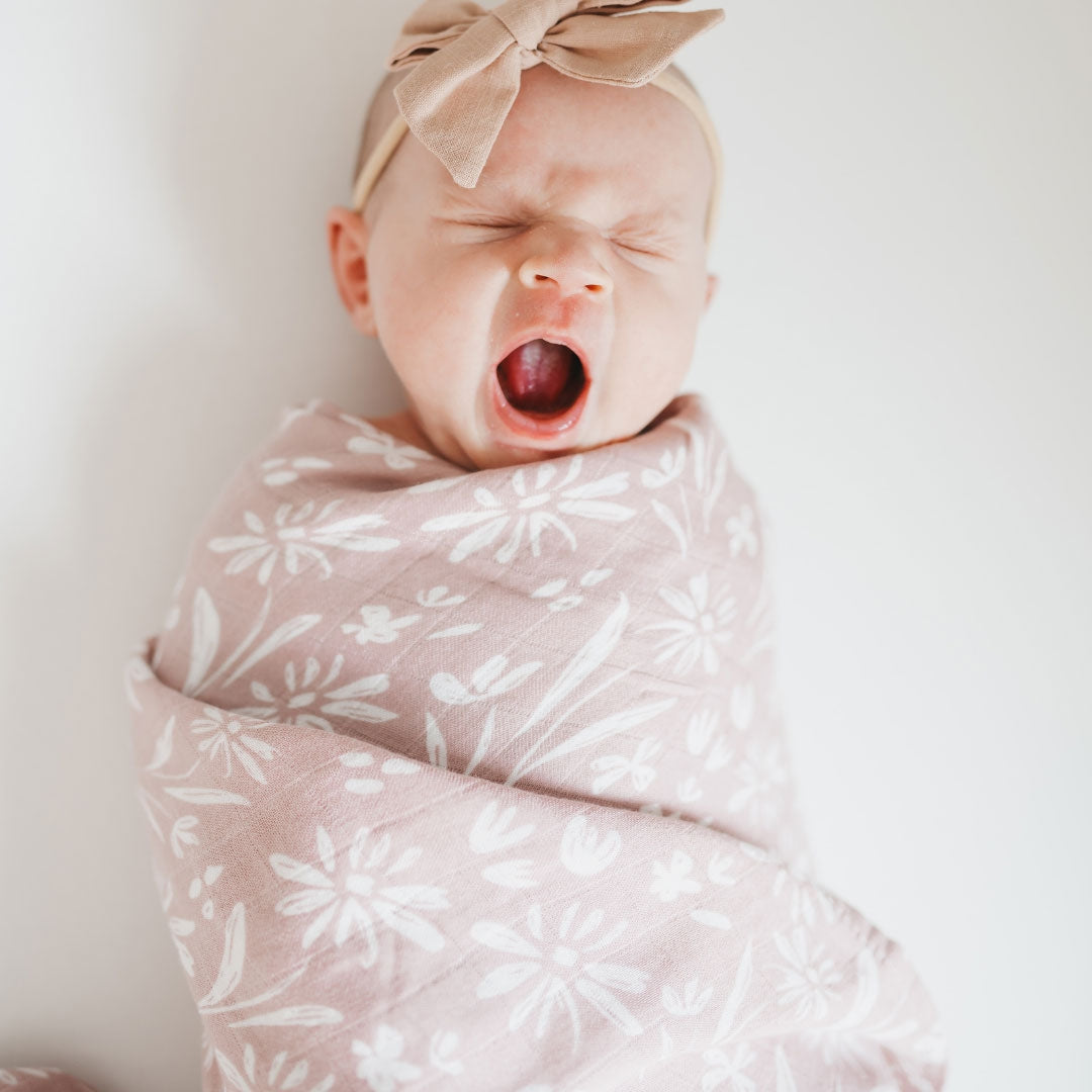 Bamboo Muslin Swaddle - Floral Rose