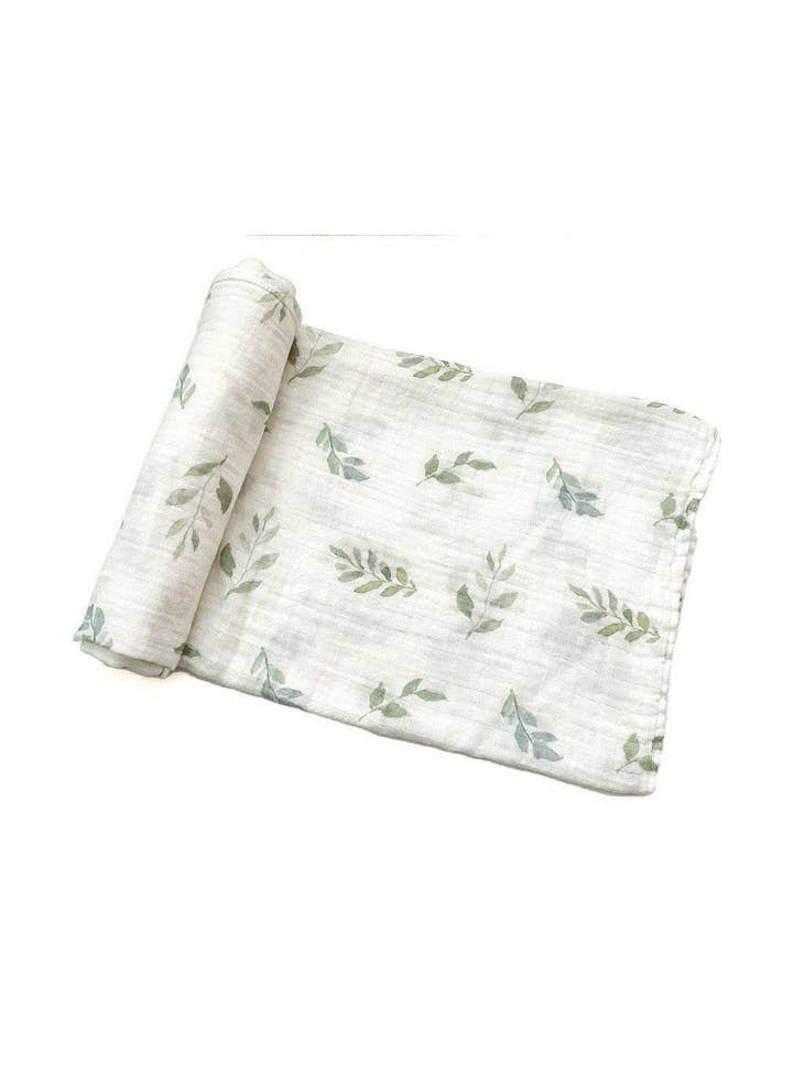 Greenery Bamboo Muslin Swaddle Blanket