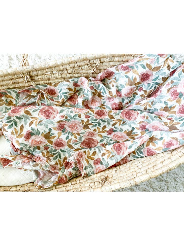 Floral Muslin Swaddle Blanket