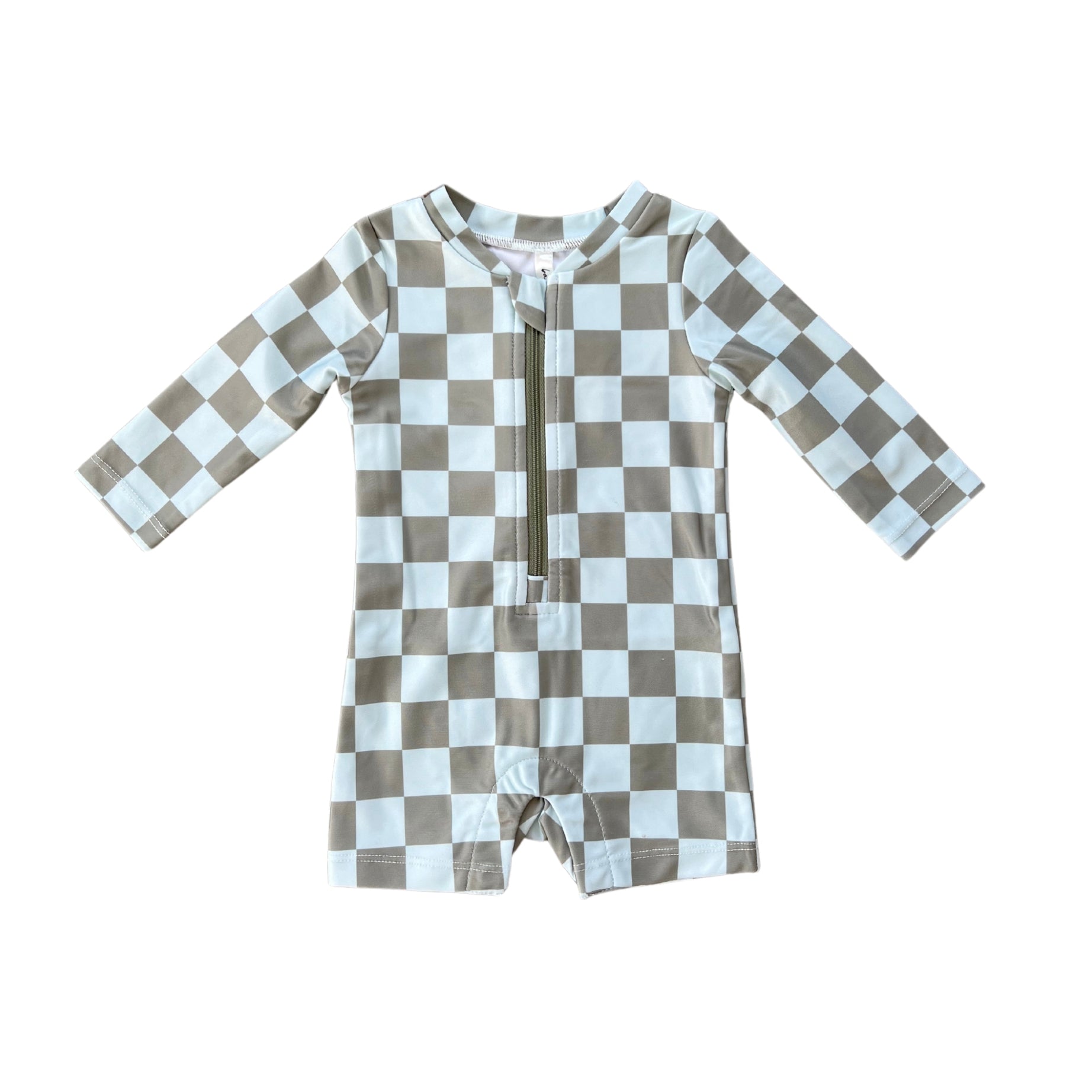 One Piece Rash Guard in Seagrass Checker