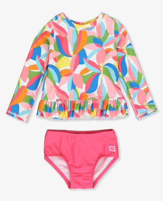 Tropical Long Sleeve Rash Guard Bikini