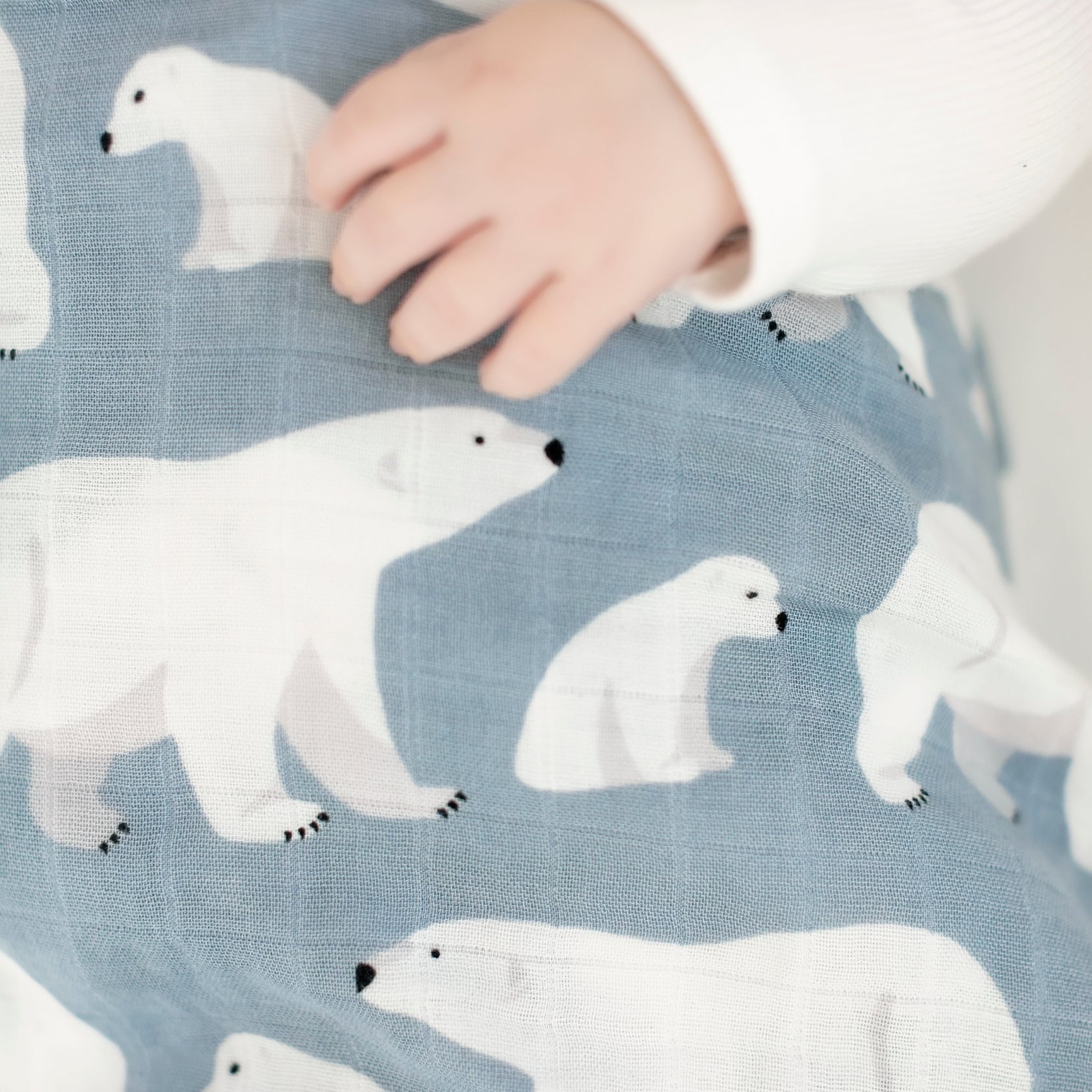 Cotton Muslin Swaddle - Polar Bear