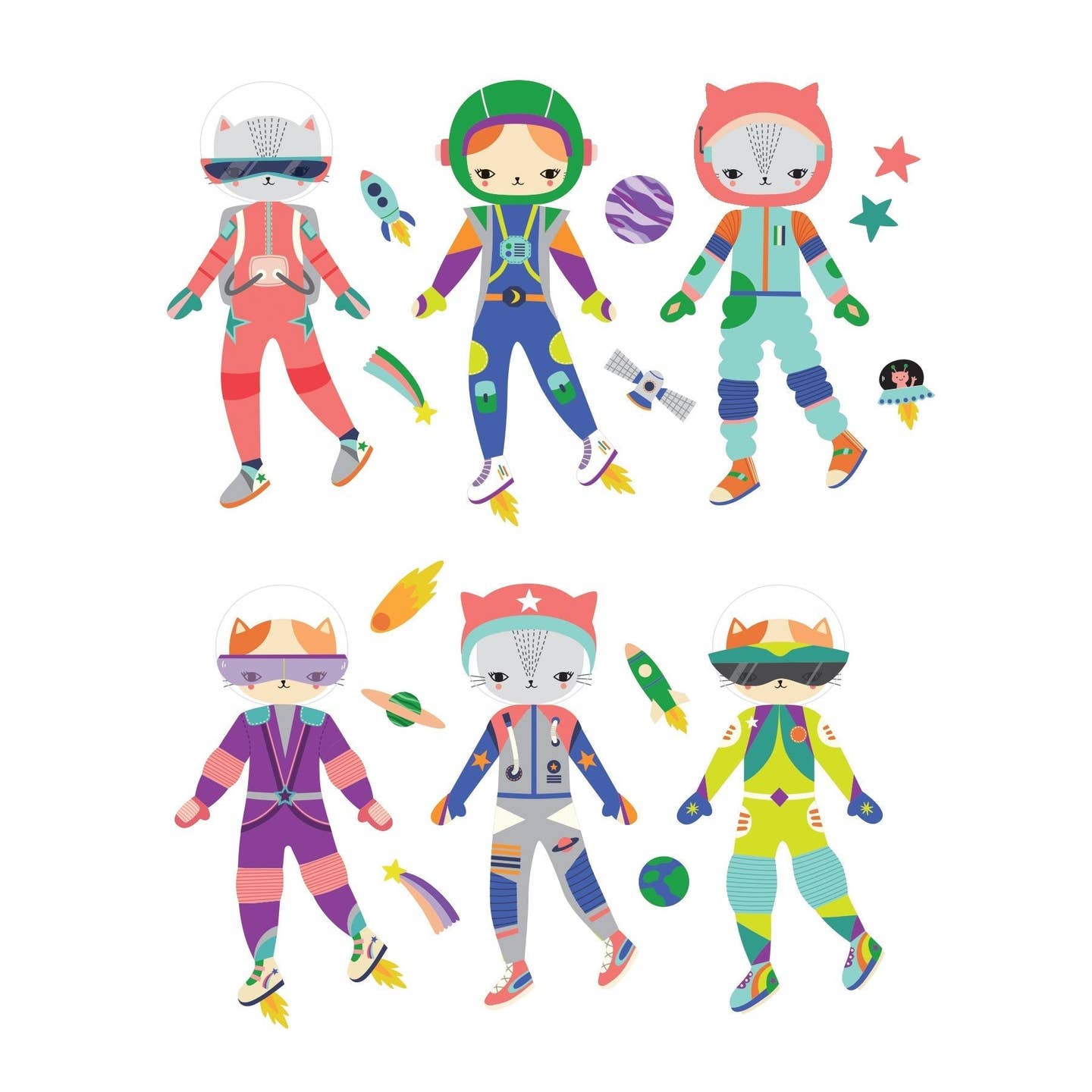 Magnetic Dress-Up - Space Cat