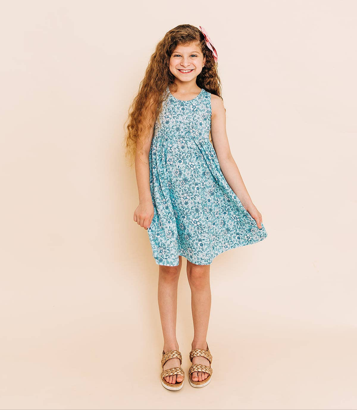 Blue Floral Tank Dress