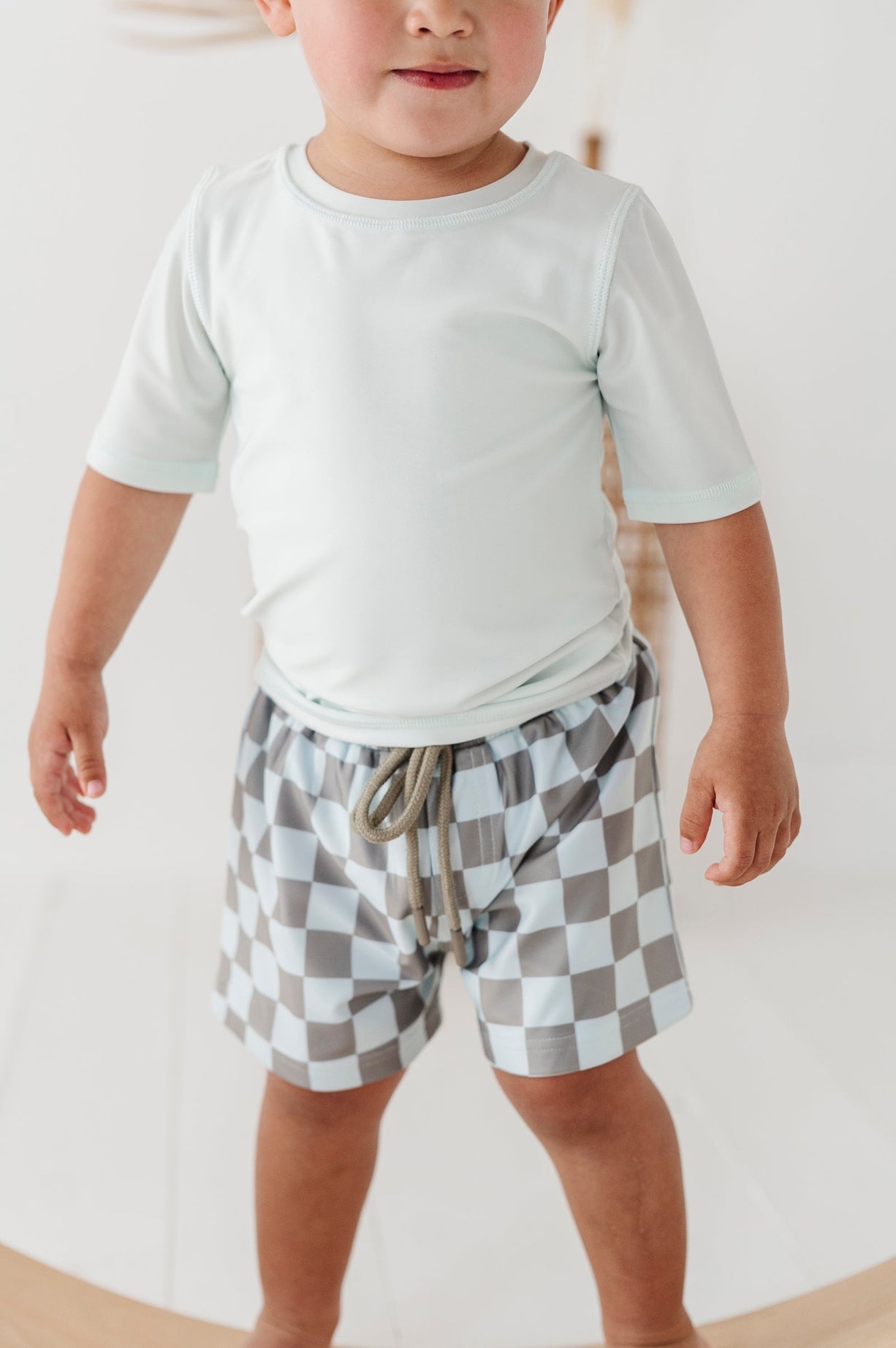 Swim Shorts in Seagrass Checker