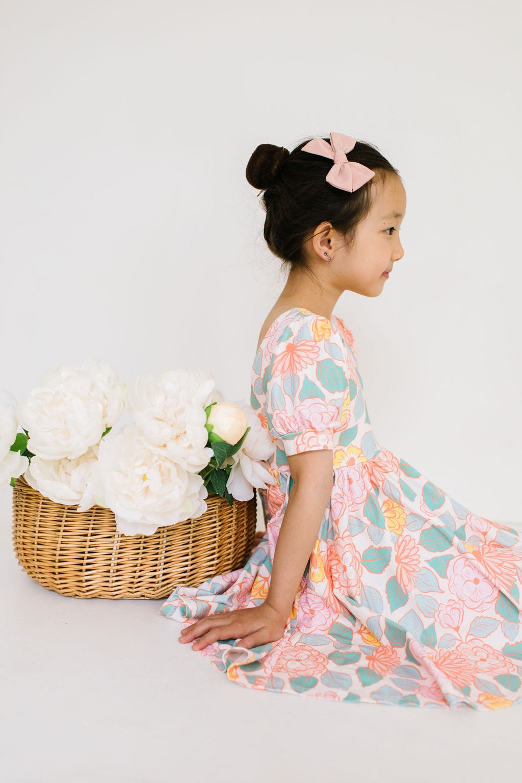 Puff Twirl Dress in Soft Floral