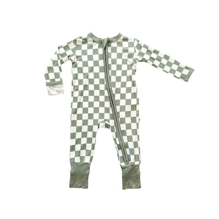 Jade Checkered Zip Romper
