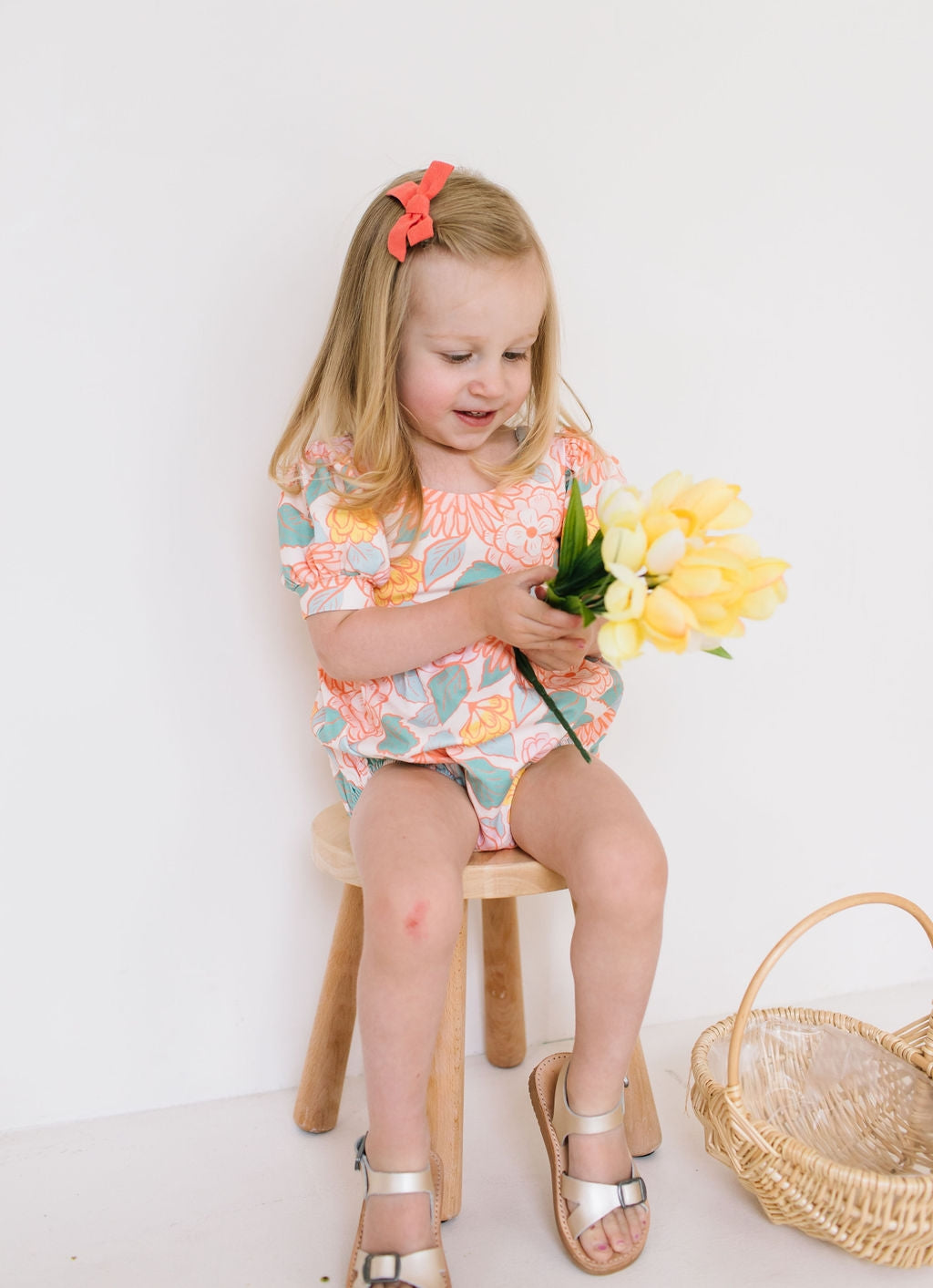 Puff Baby Romper in Soft Floral