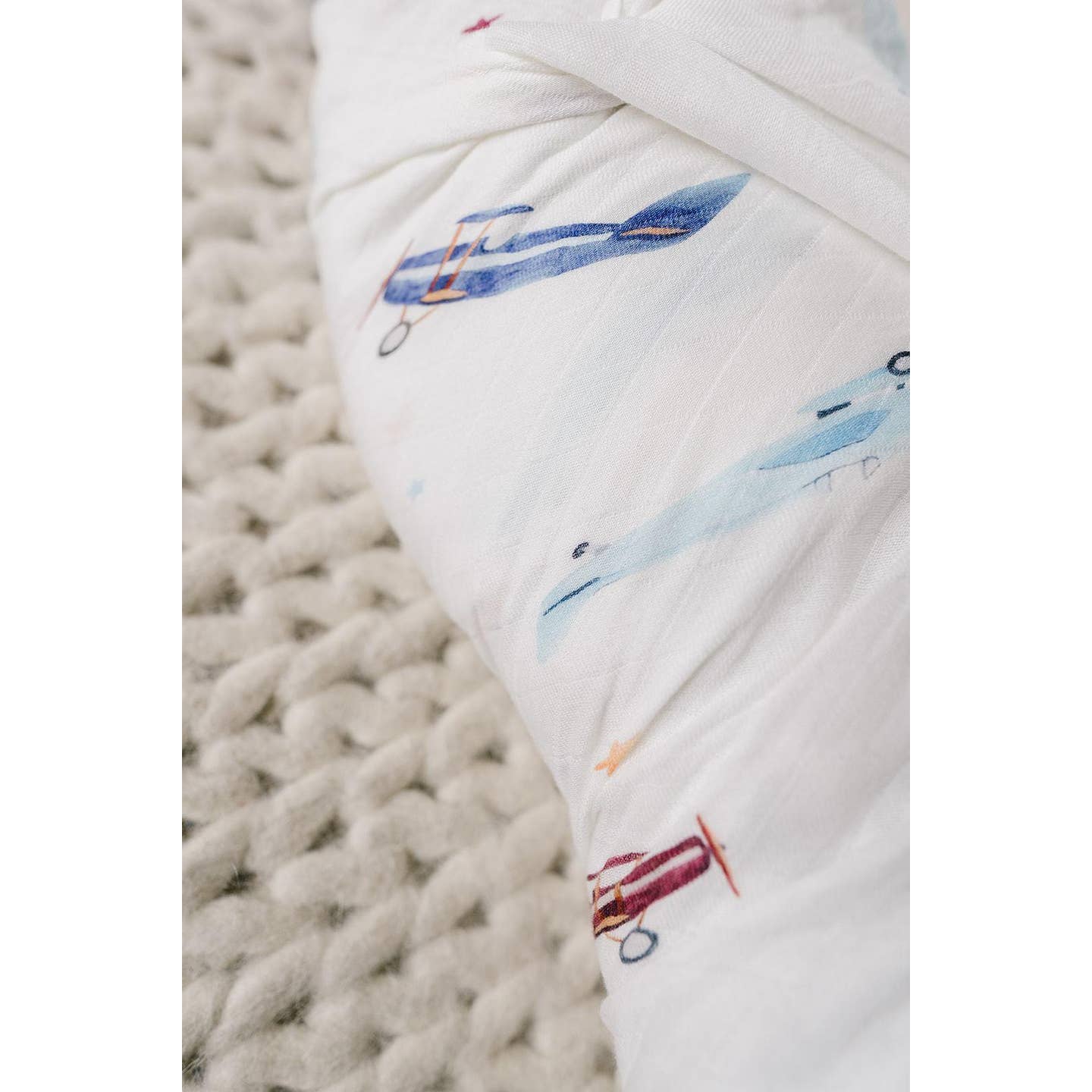 Vintage Airplane Muslin Swaddle Blanket