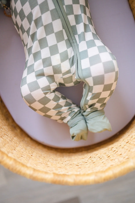 Jade Checkered Zip Romper