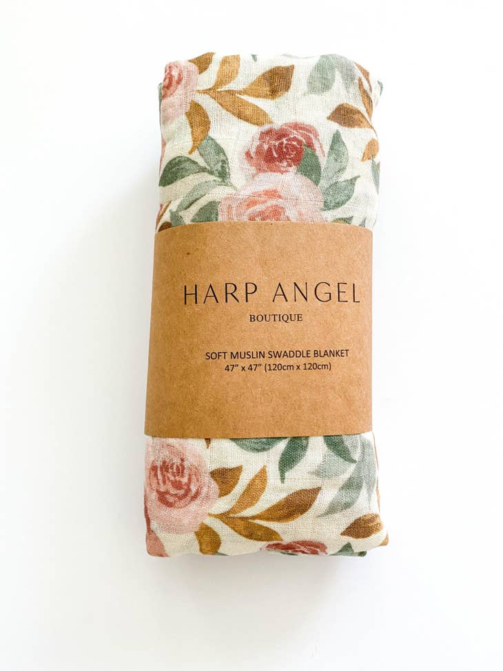 Floral Muslin Swaddle Blanket