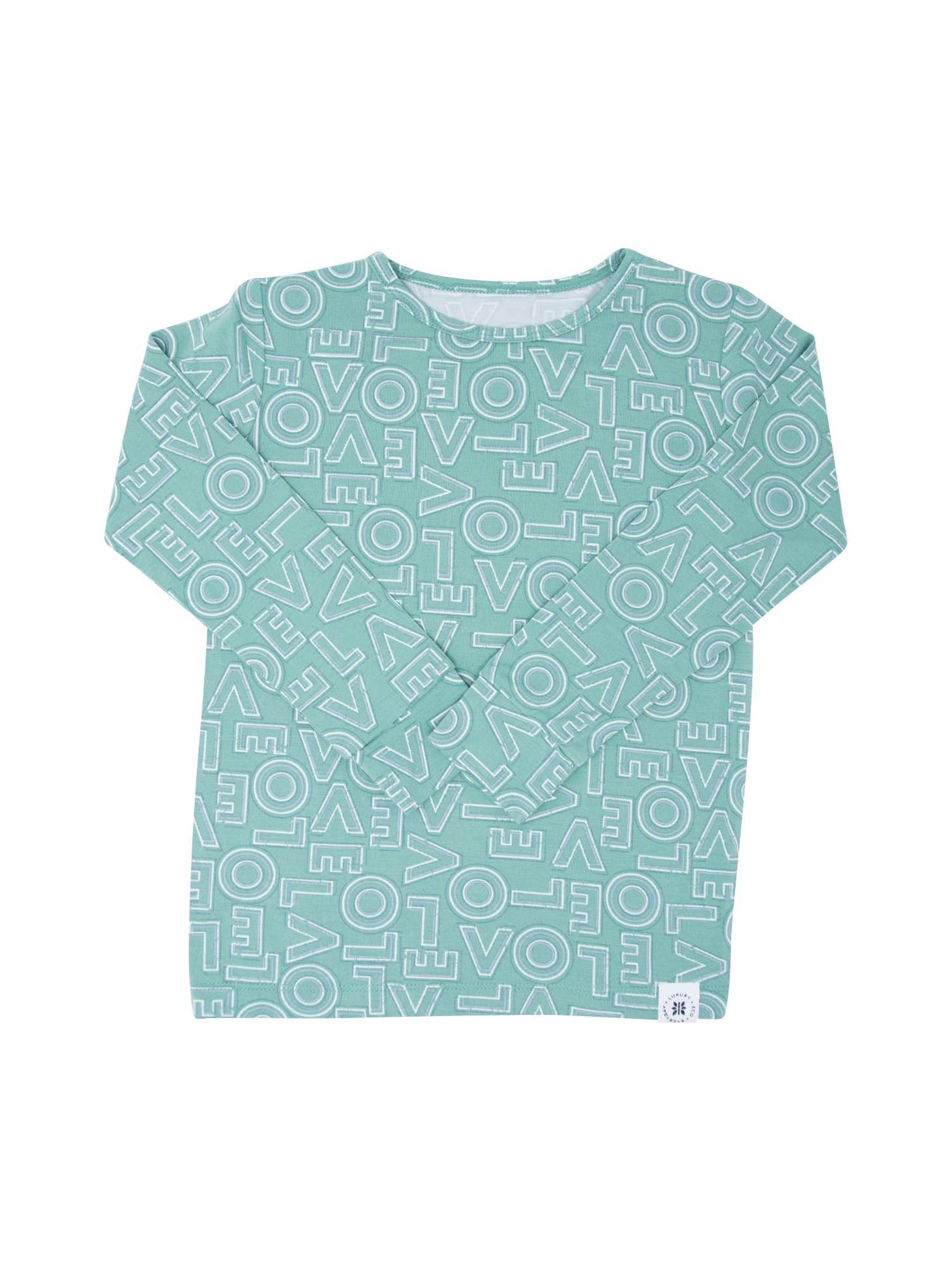 Teal Love Bamboo Two Piece Pajamas