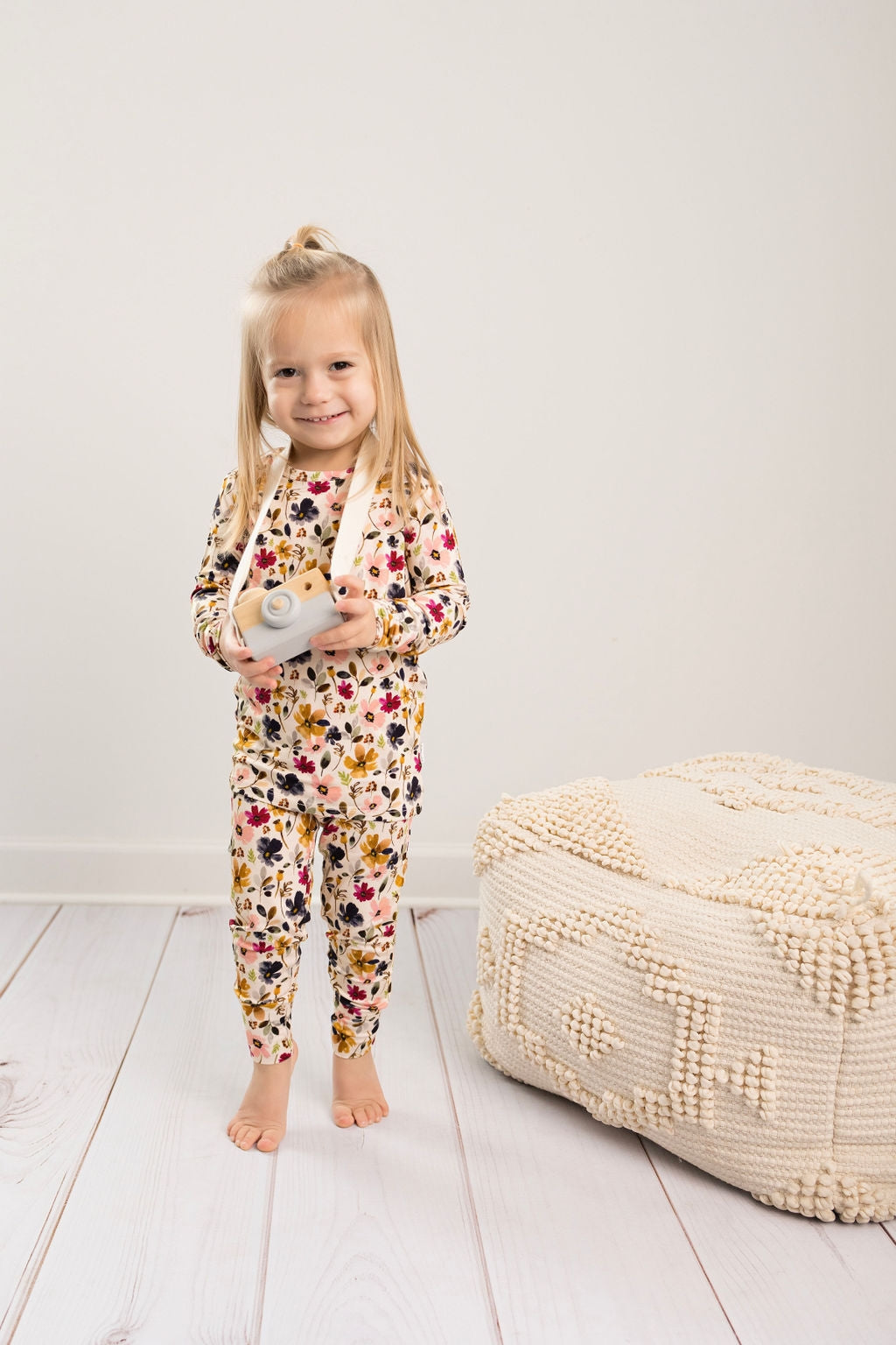 Watercolor Floral Two Piece Bamboo Pajamas