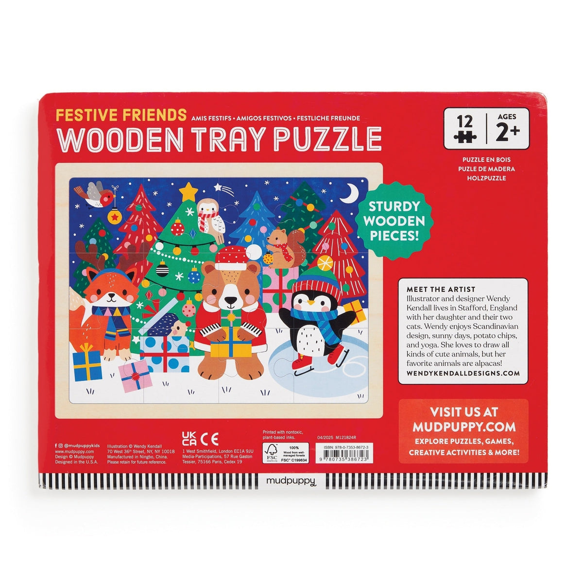 Wooden Tray Puzzle - Festive Friends