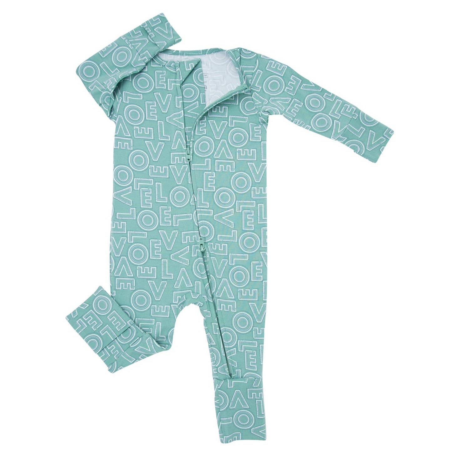 Teal Love Bamboo Romper