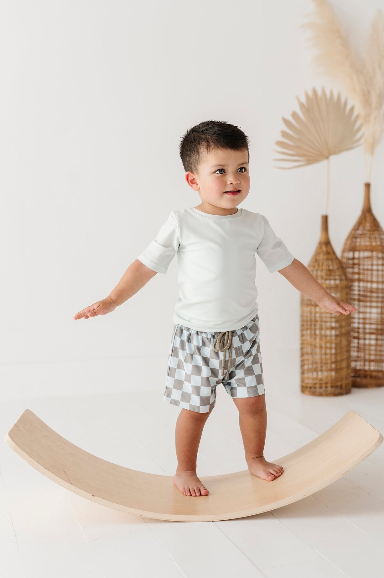 Swim Shorts in Seagrass Checker