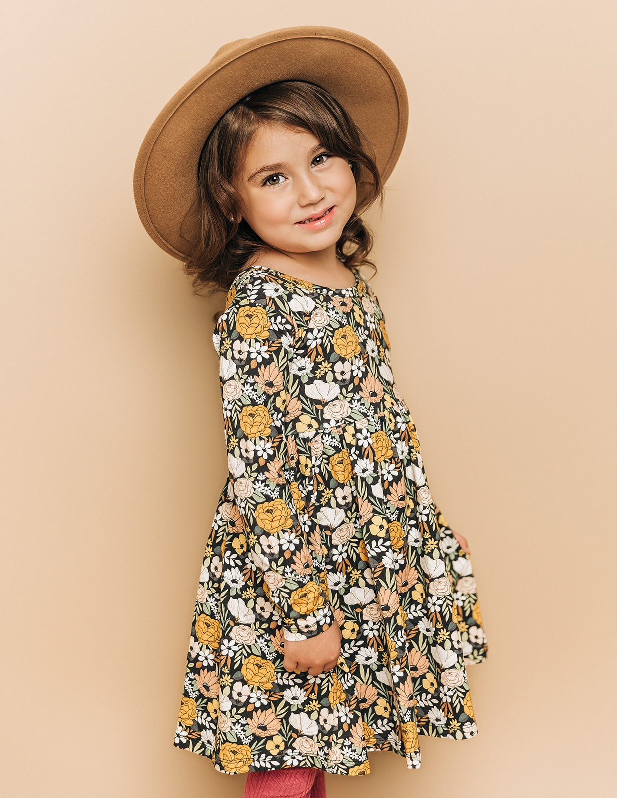 Mustard Floral Dress