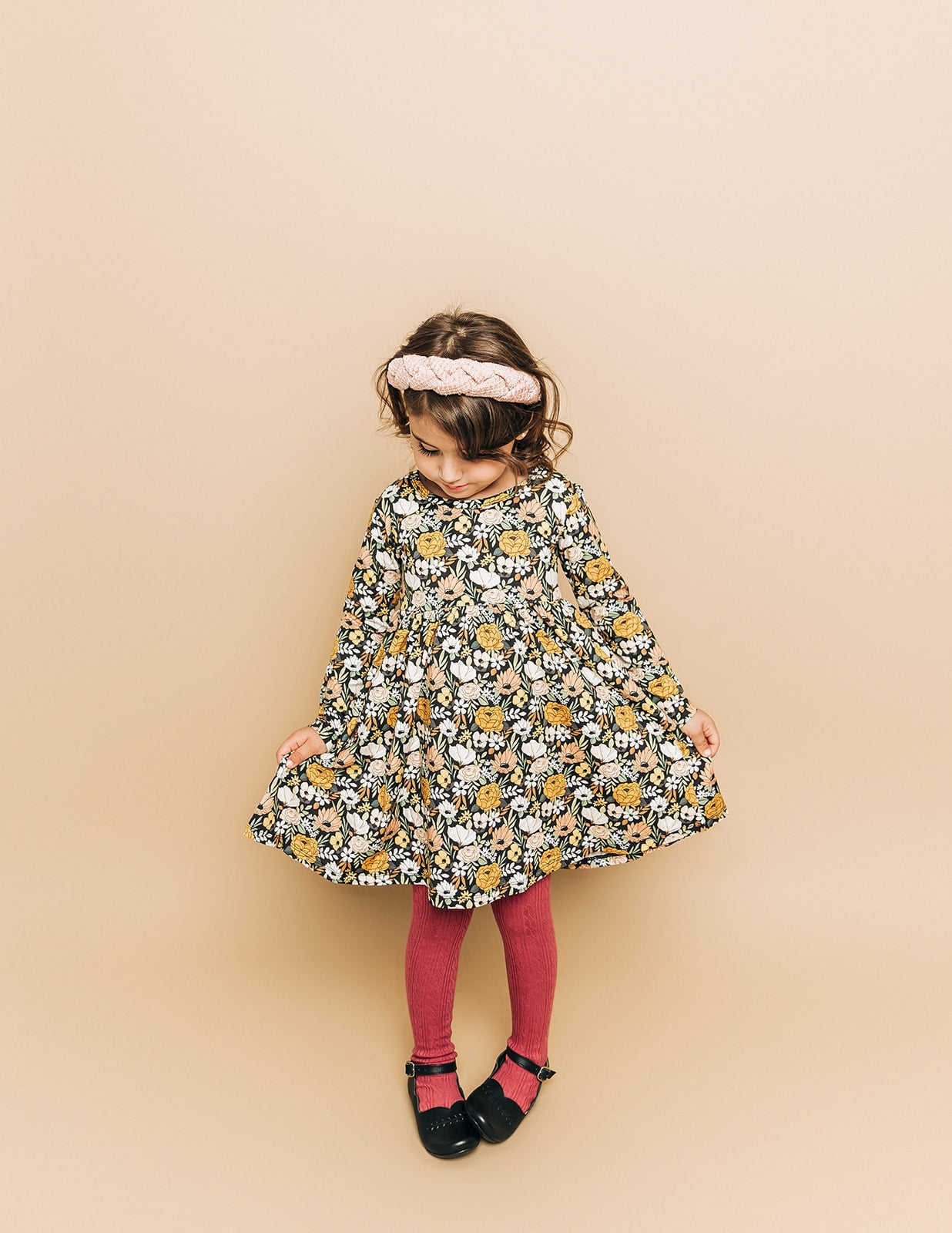 Mustard Floral Dress