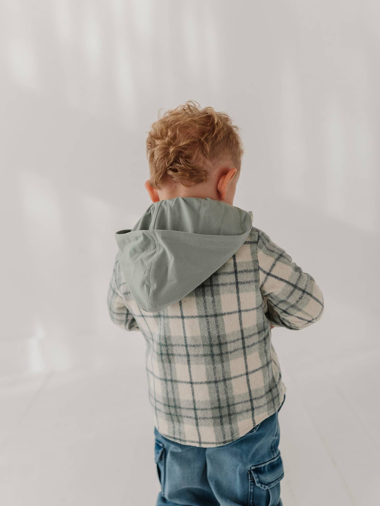 Mint Plaid Hooded Shacket