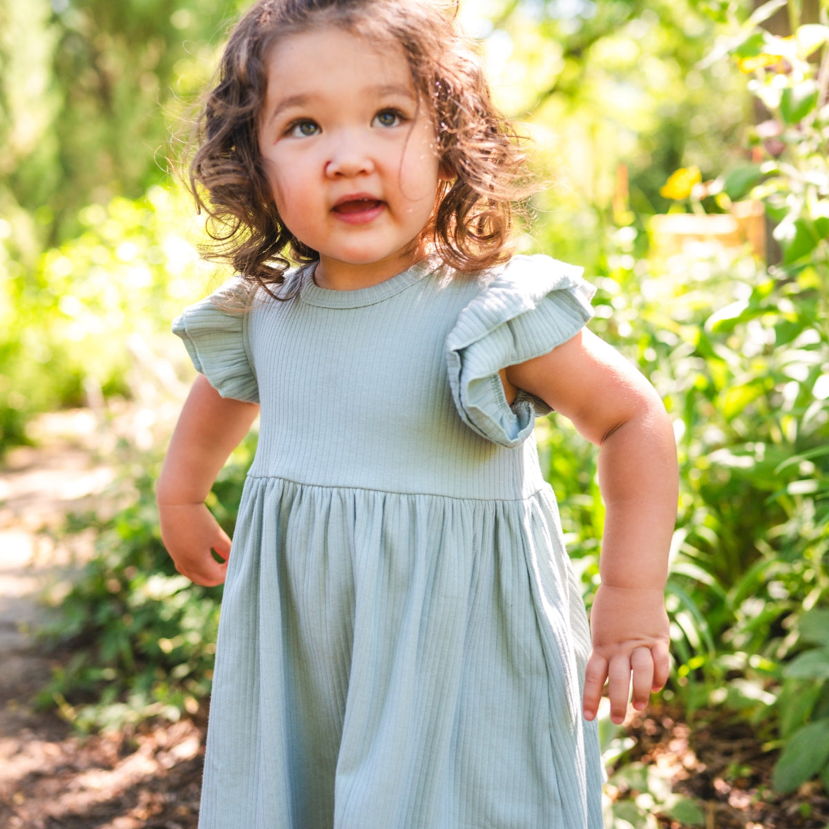 Ribbed Flutter Dress
