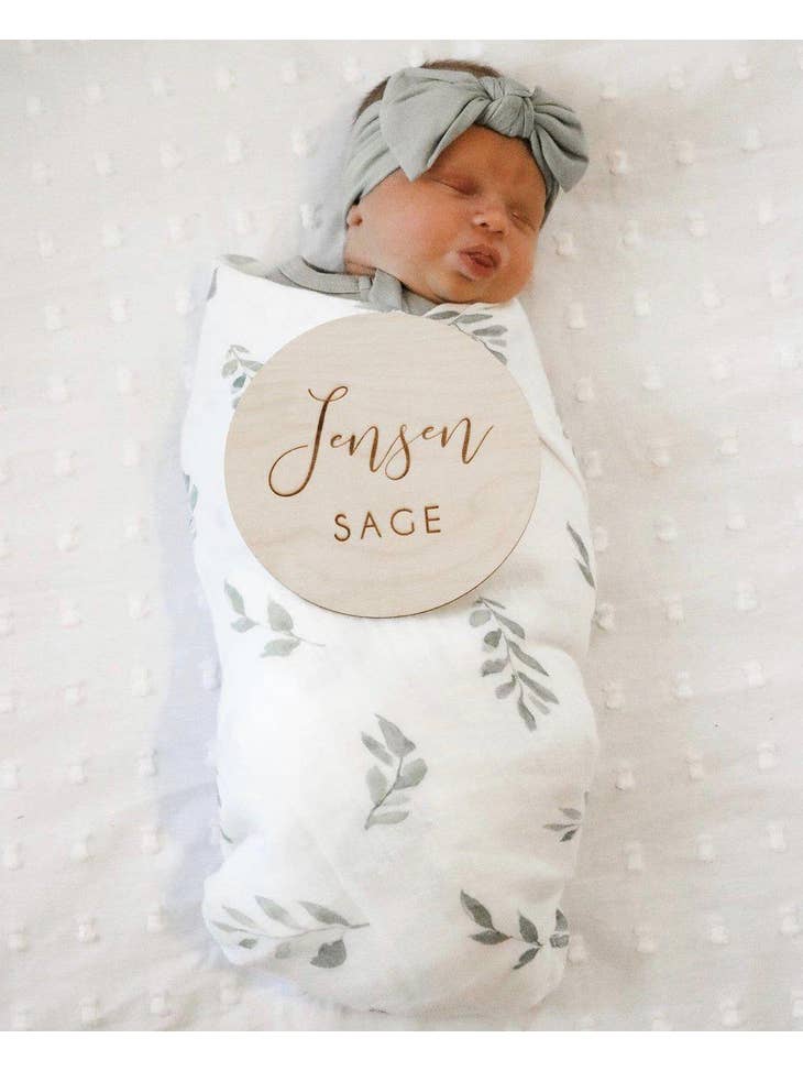 Greenery Bamboo Muslin Swaddle Blanket