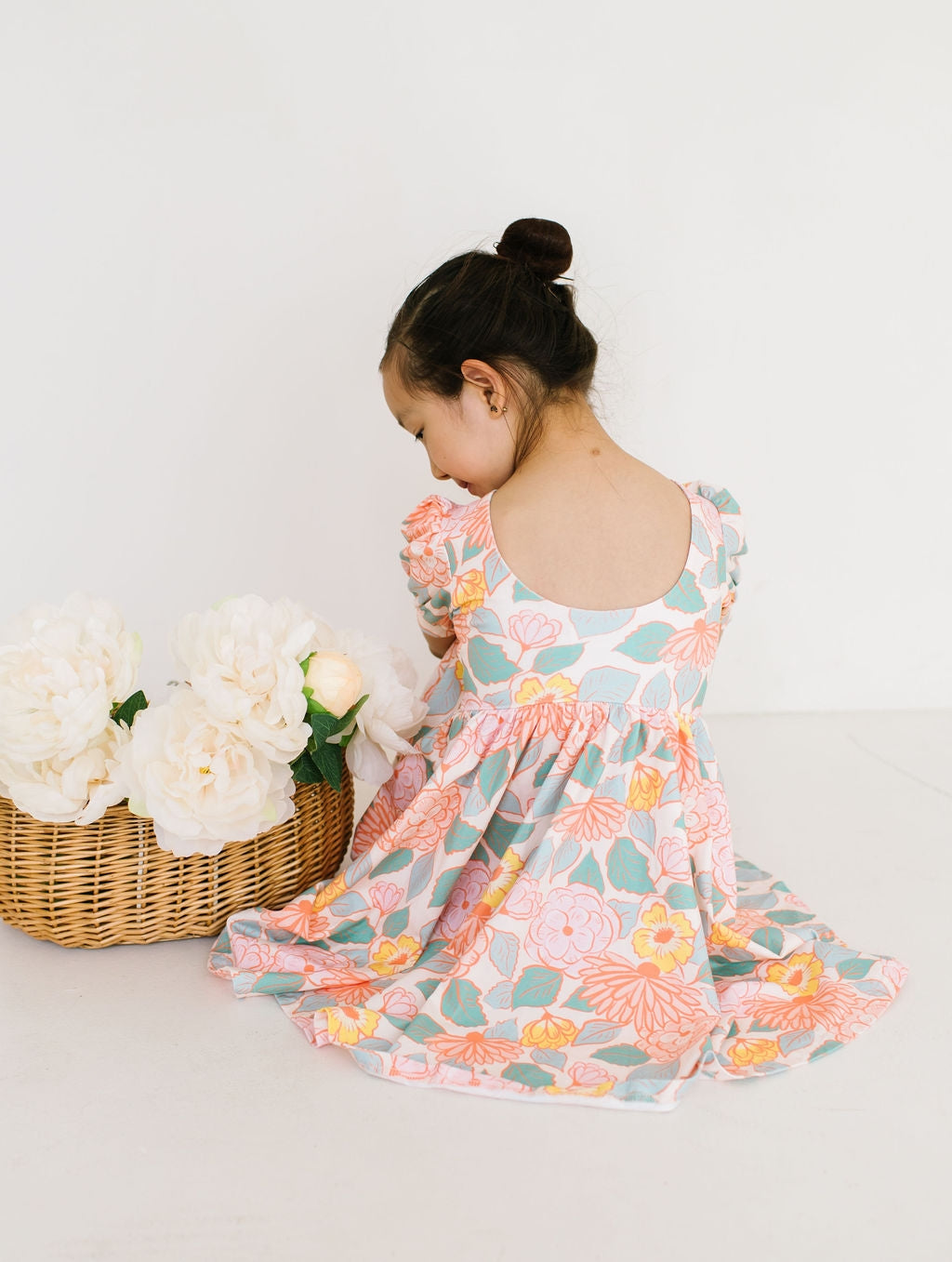 Puff Twirl Dress in Soft Floral