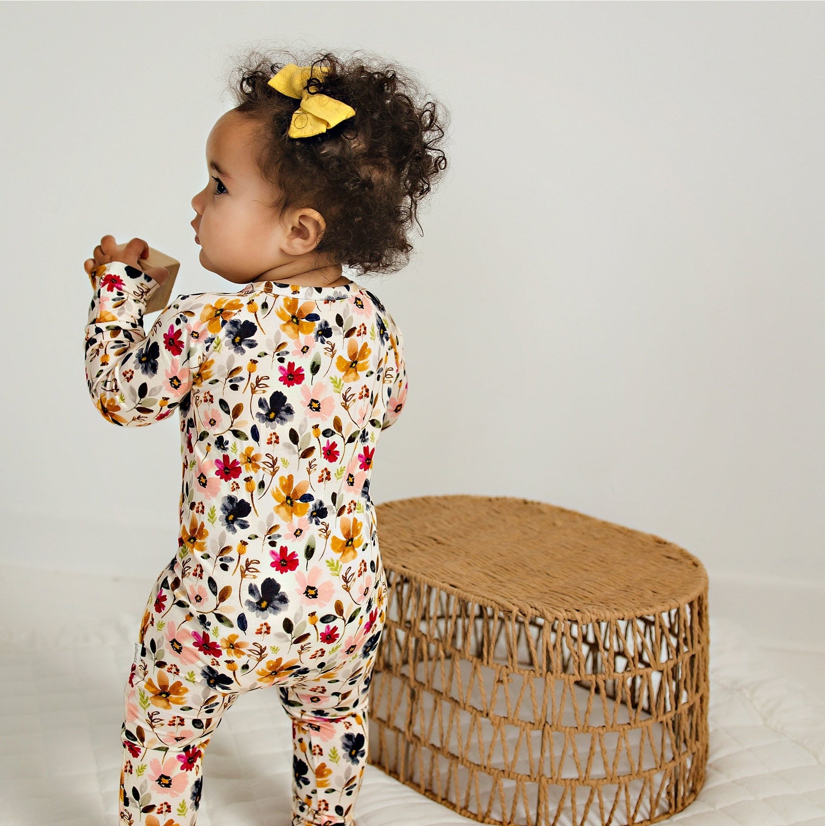 Watercolor Floral Bamboo Romper