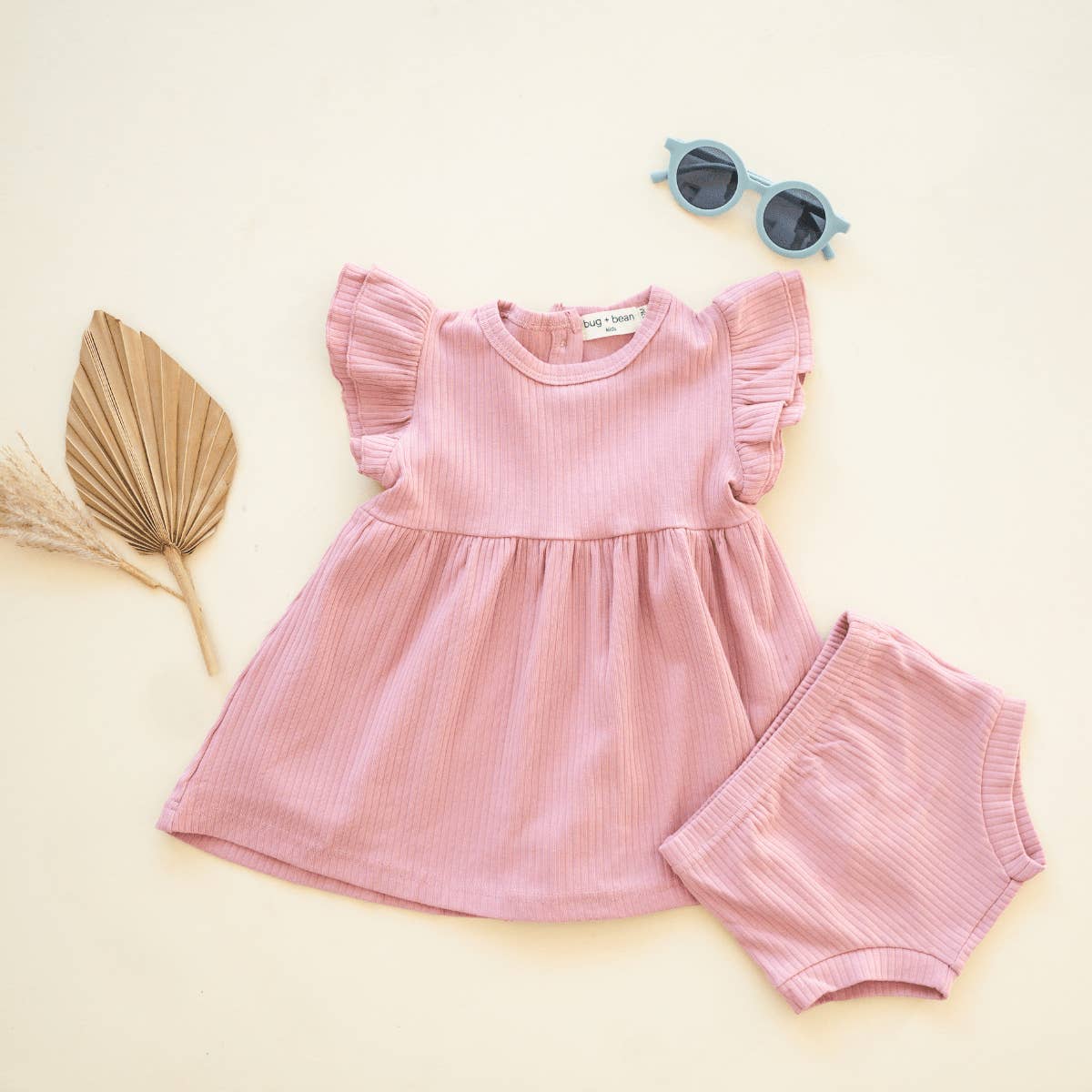 Ribbed Flutter Dress