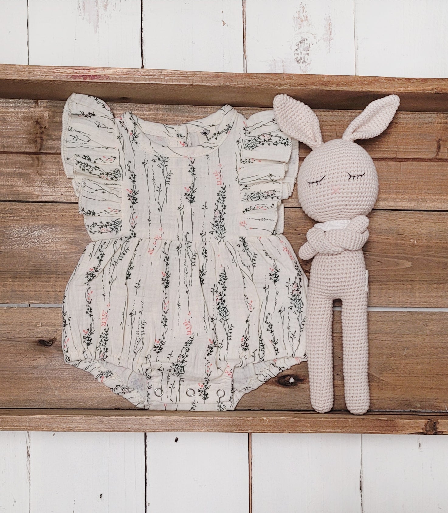 Muslin Flutter Sleeve Romper