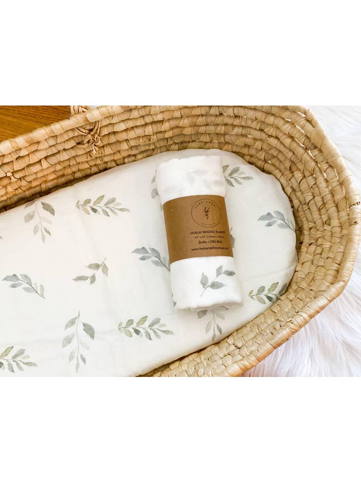 Greenery Bamboo Muslin Swaddle Blanket