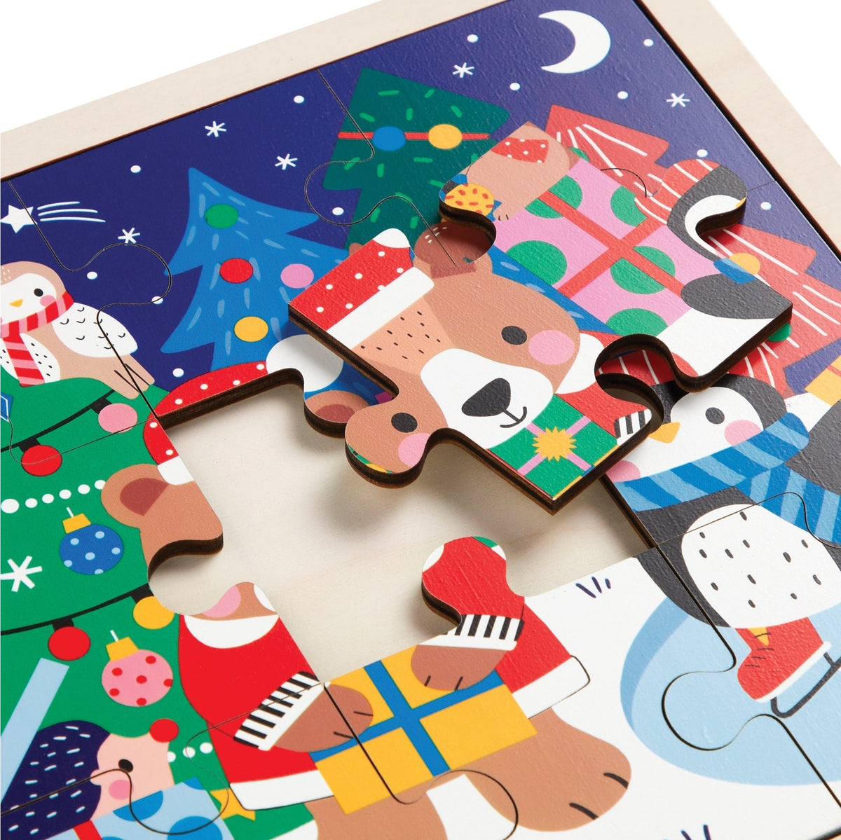 Wooden Tray Puzzle - Festive Friends