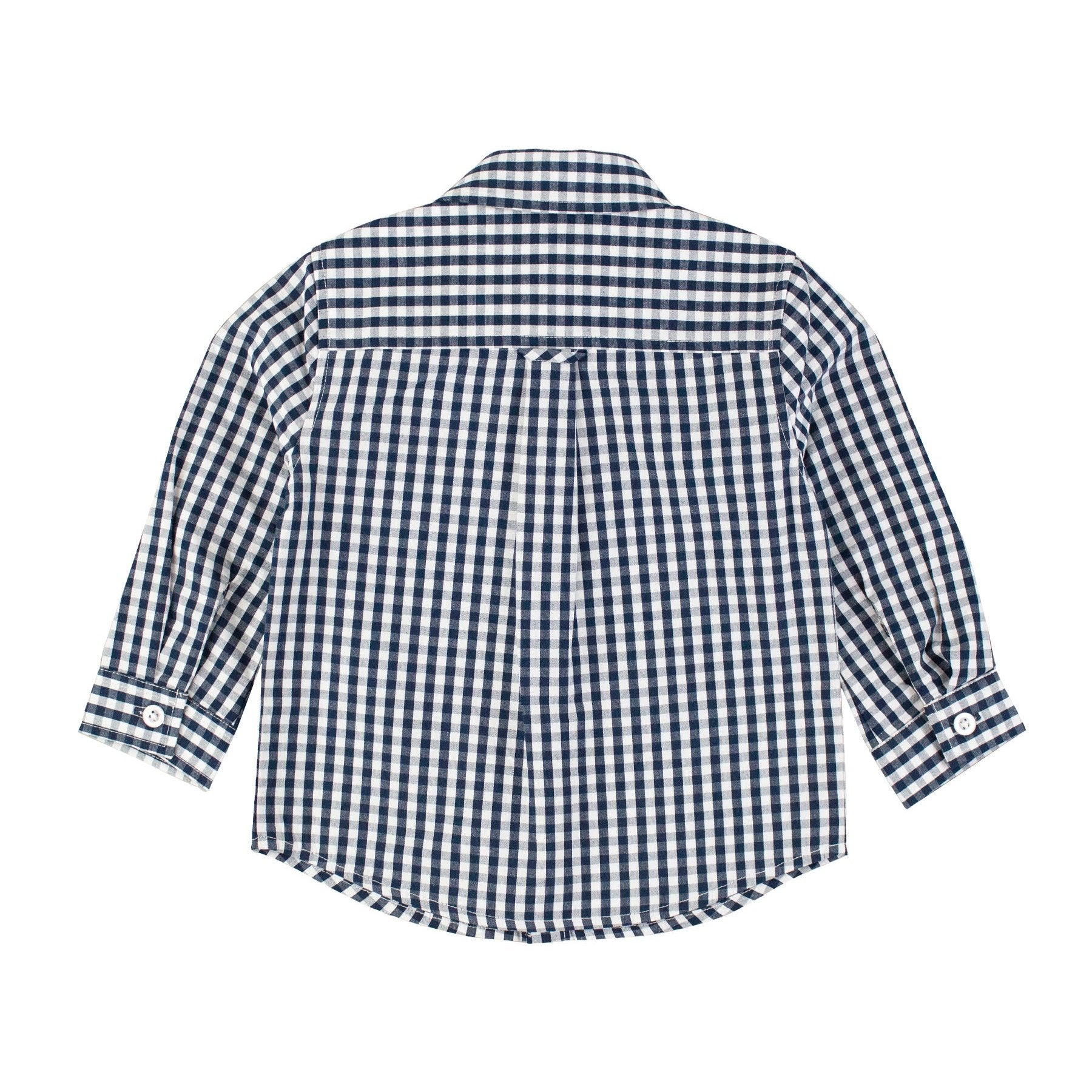 Navy Gingham Button Up Shirt