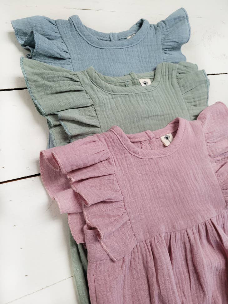 Muslin Flutter Sleeve Romper