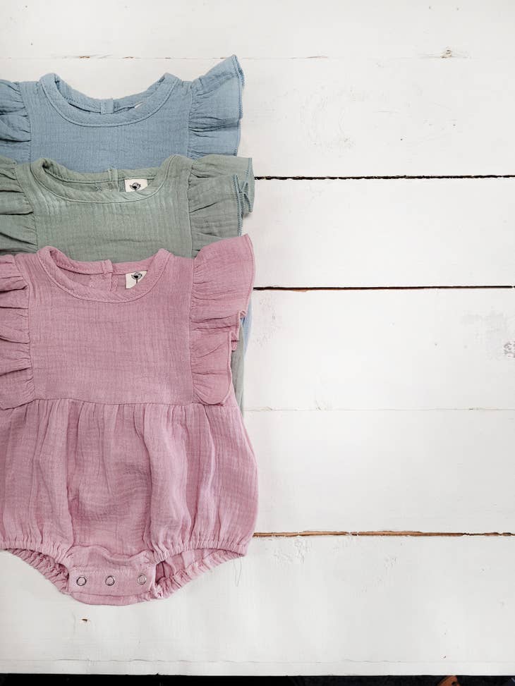 Muslin Flutter Sleeve Romper