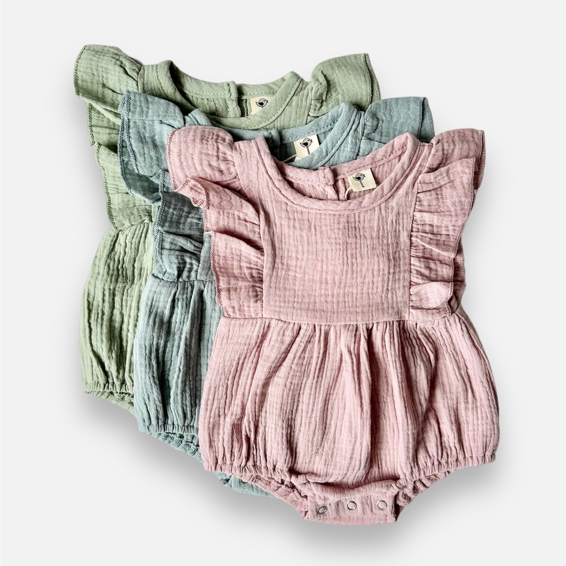 Muslin Flutter Sleeve Romper