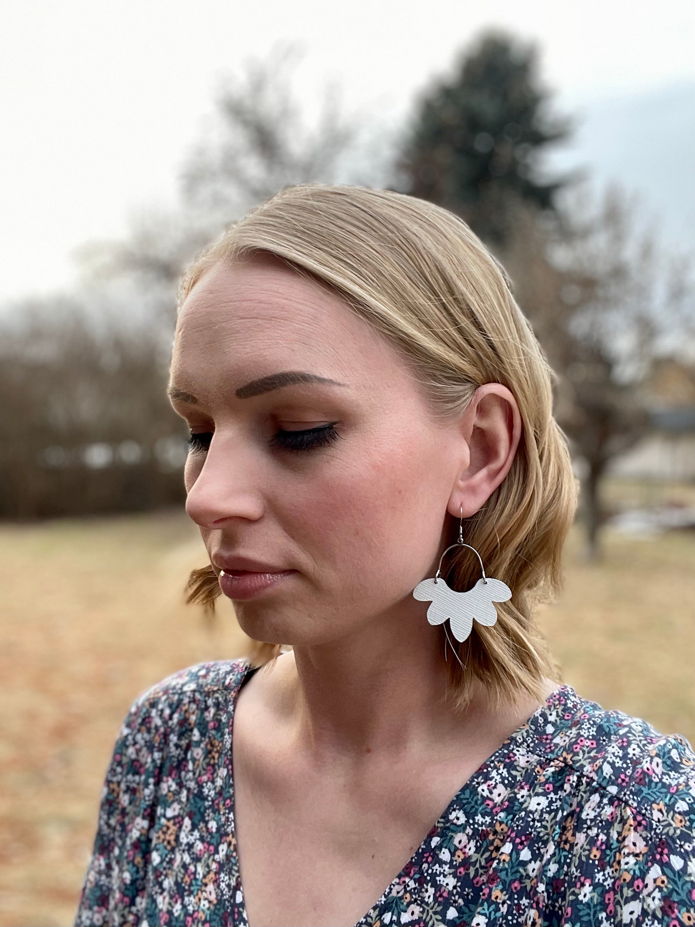 Petite Floral Drop Earrings (Multiple Colors)