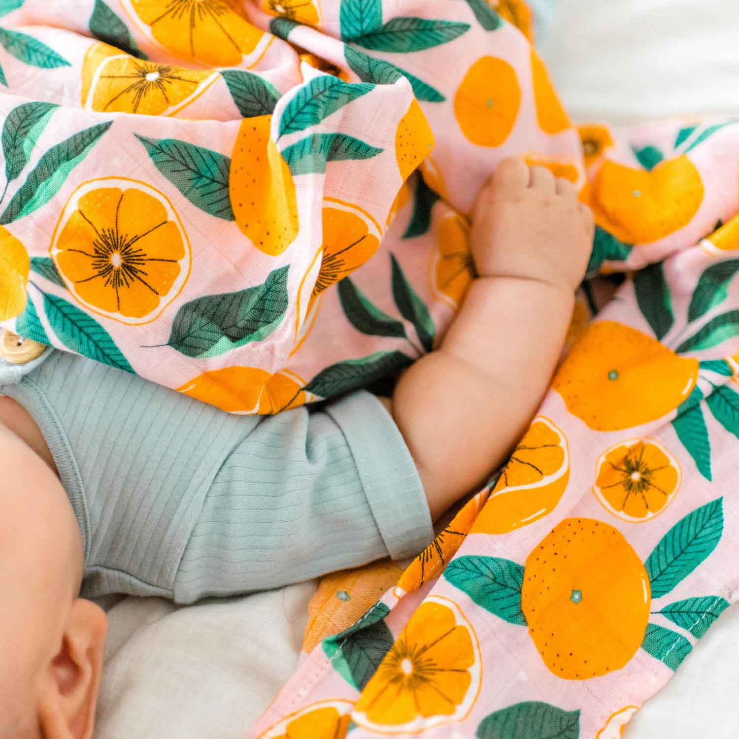 Bamboo Muslin Swaddle - Oranges