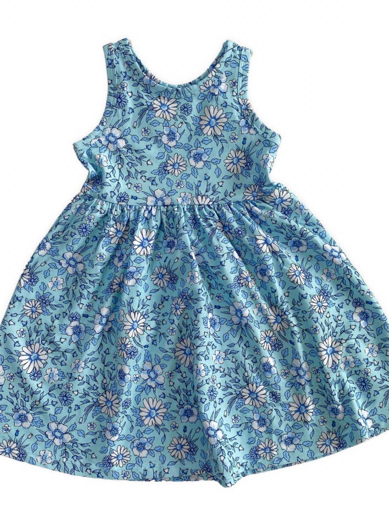 Blue Floral Tank Dress