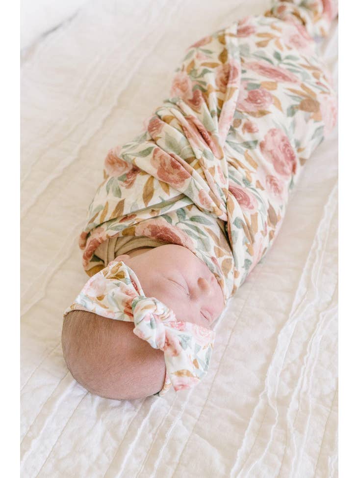 Floral Muslin Swaddle Blanket