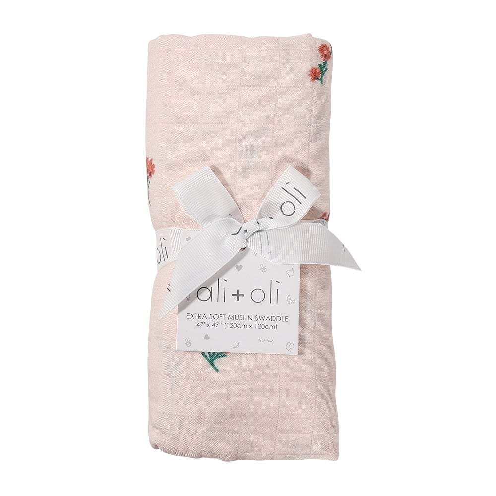 Bamboo Muslin Swaddle - Petite Posies