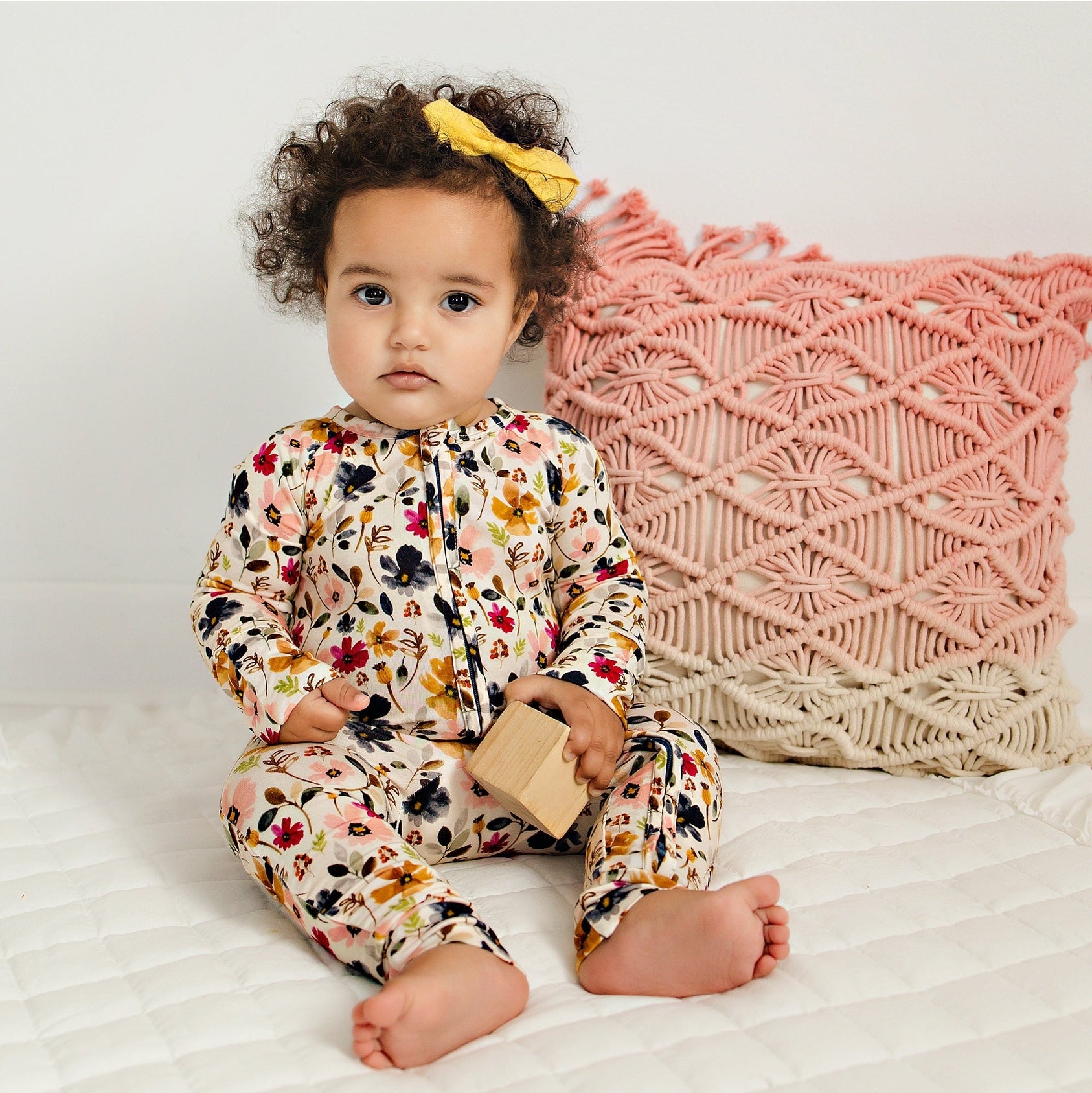 Watercolor Floral Bamboo Romper