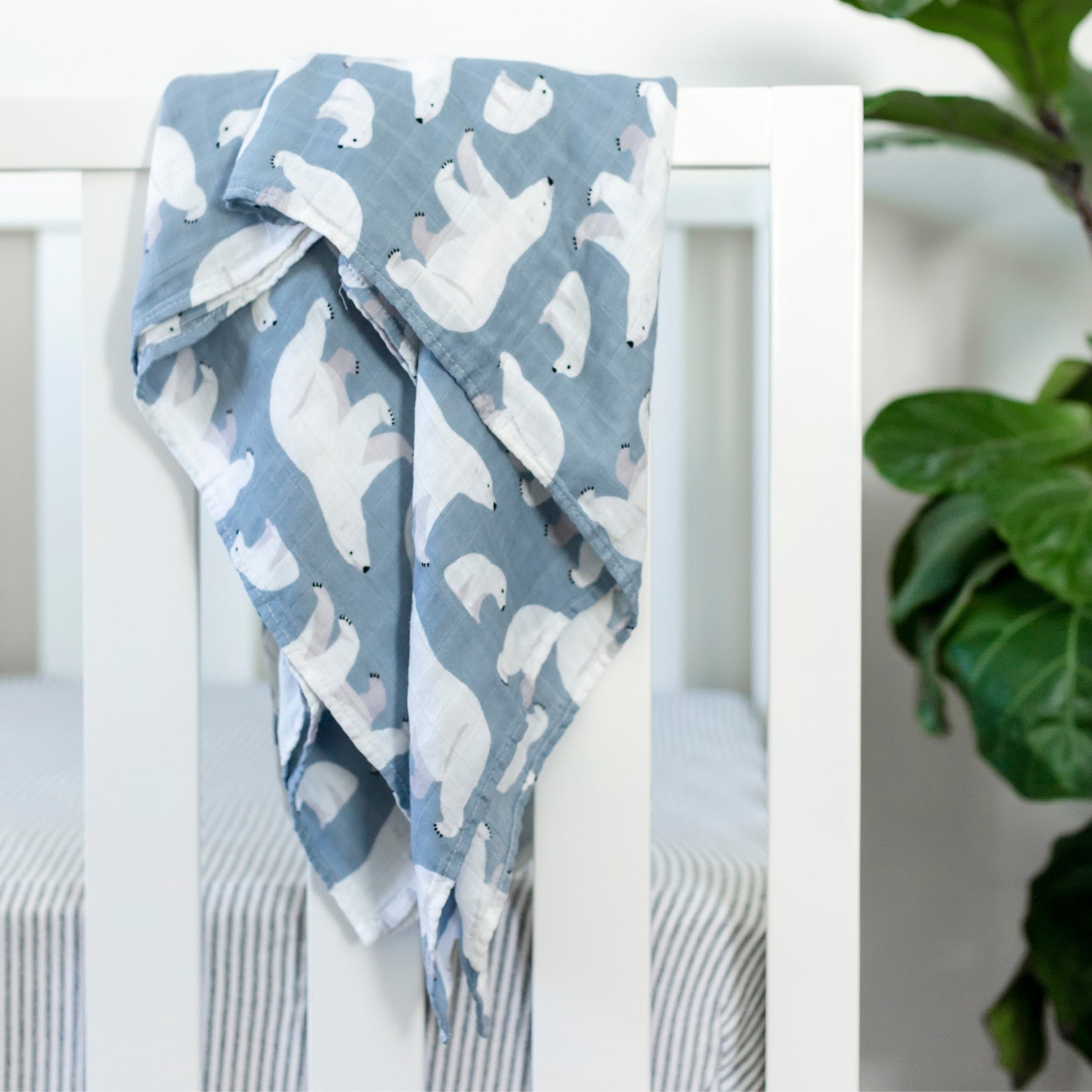 Cotton Muslin Swaddle - Polar Bear