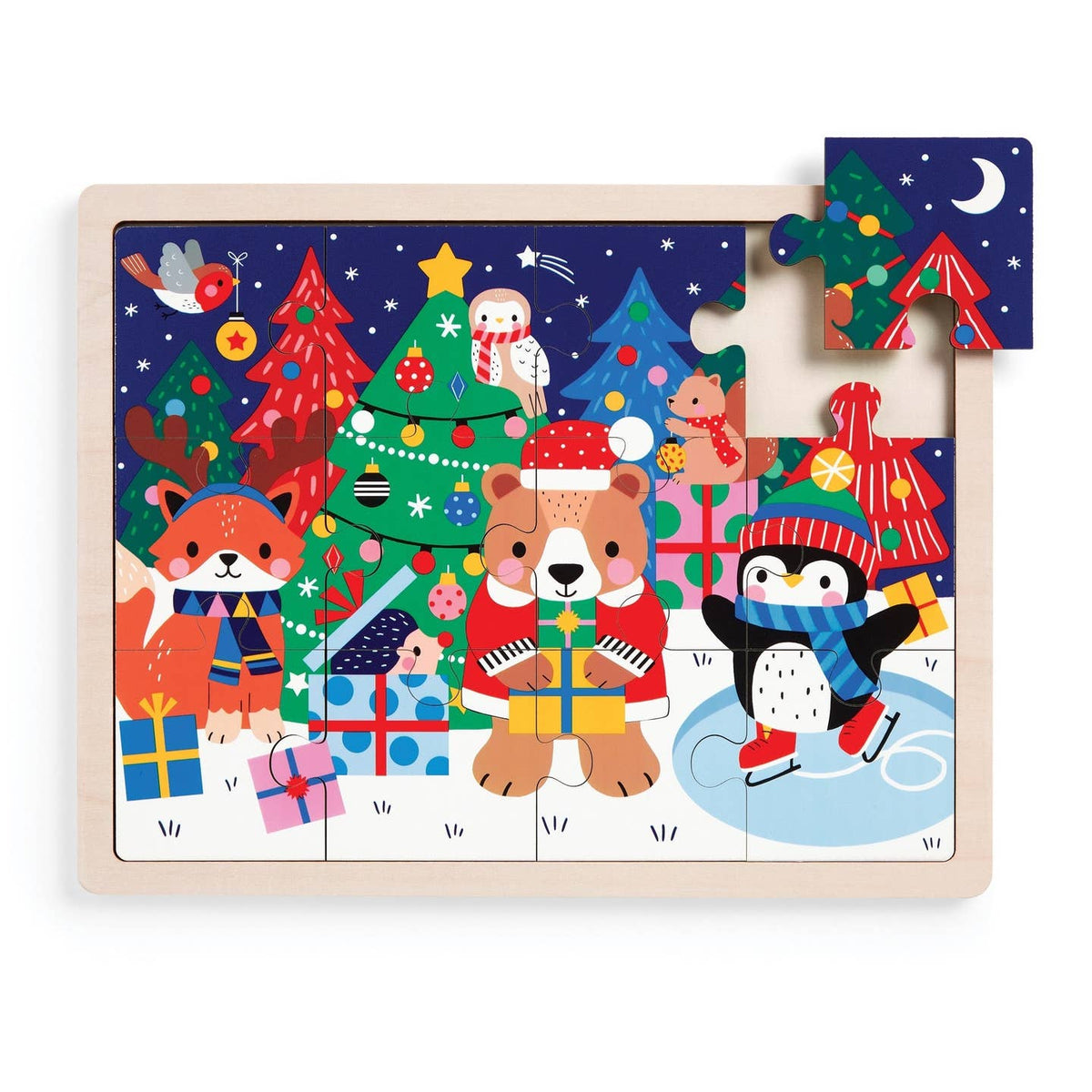 Wooden Tray Puzzle - Festive Friends