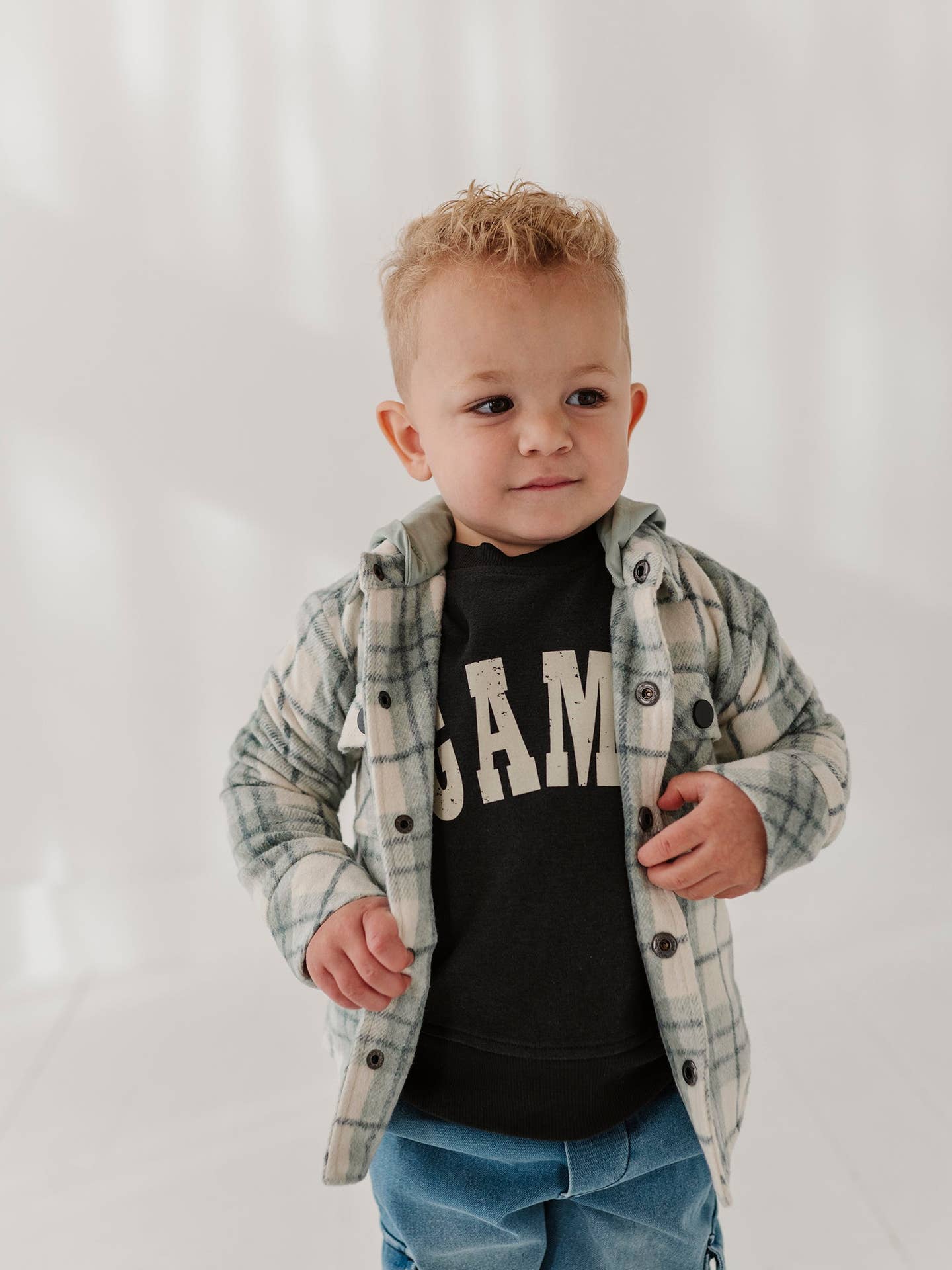 Mint Plaid Hooded Shacket