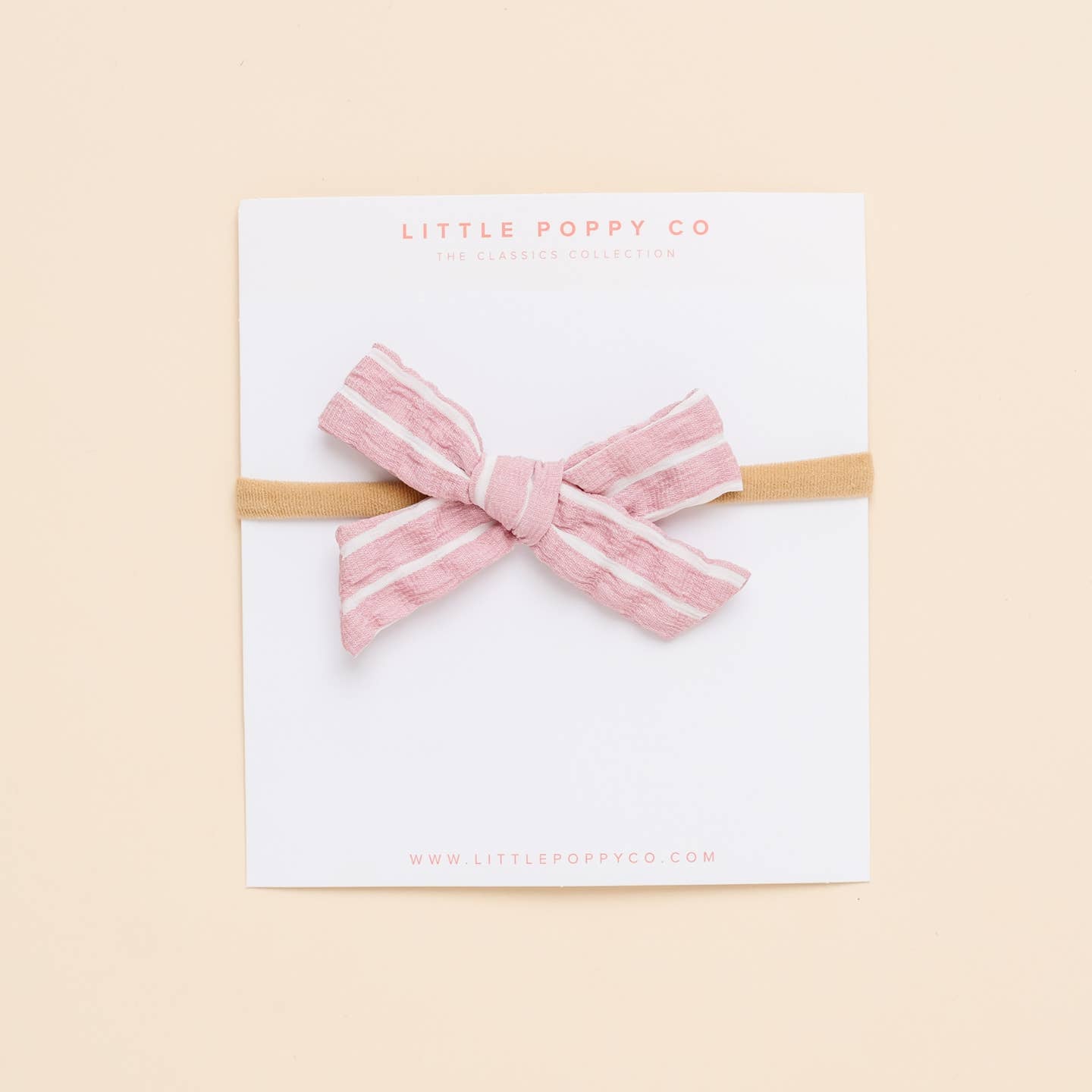 Pink Striped Headband Bow
