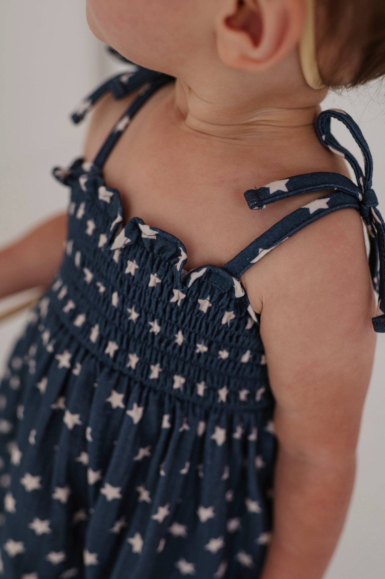 Tiered Dress Set in Navy Stars