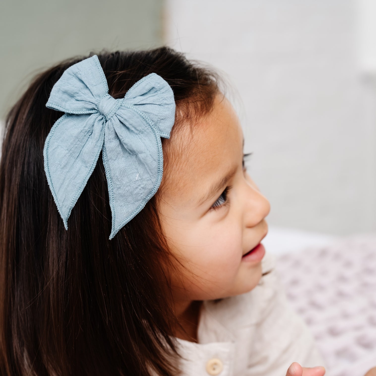 Dusty Blue Bow Clip