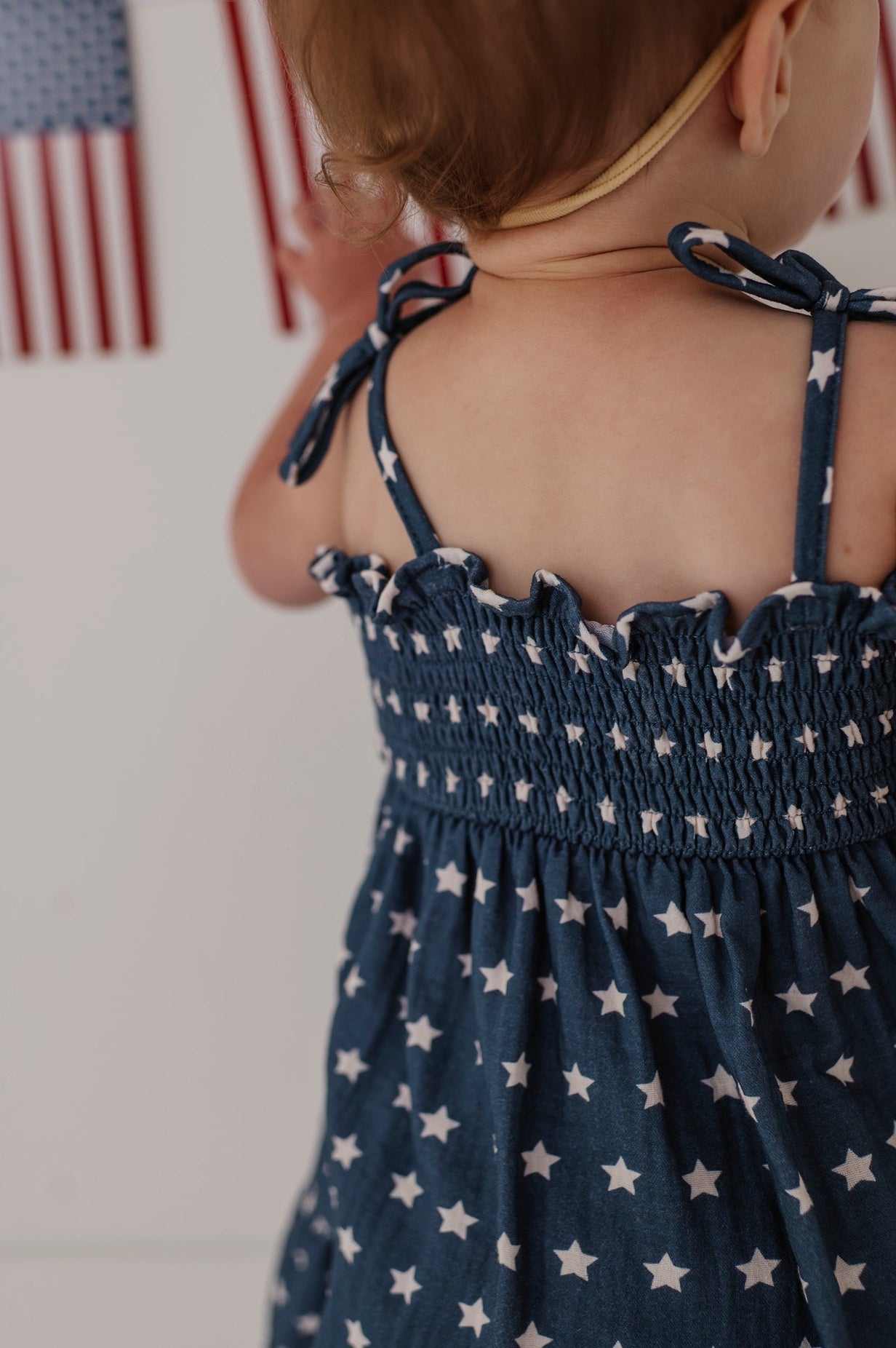 Tiered Dress Set in Navy Stars